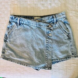 Altar’d State Skort Jean Denim Shorts Skirt